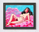 Original Modern Pop Art 14x11 Odalisque Goddess Portrait Acrylic Painting Canvas — photo 1