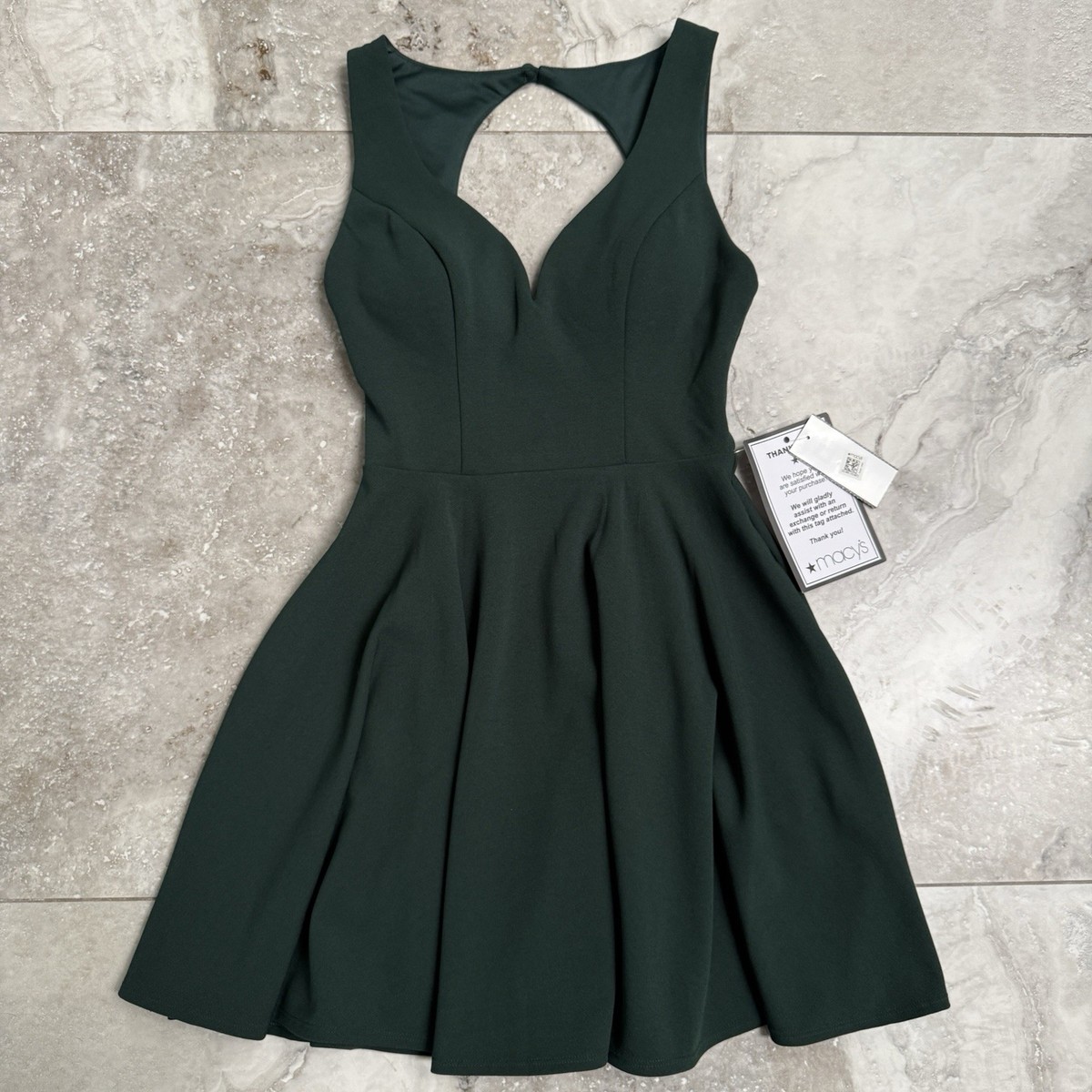 NWT B.Darlin Hunter Green Sweatheart Fit & Flare Stretch Dress Juniors Size  1/2 | eBay