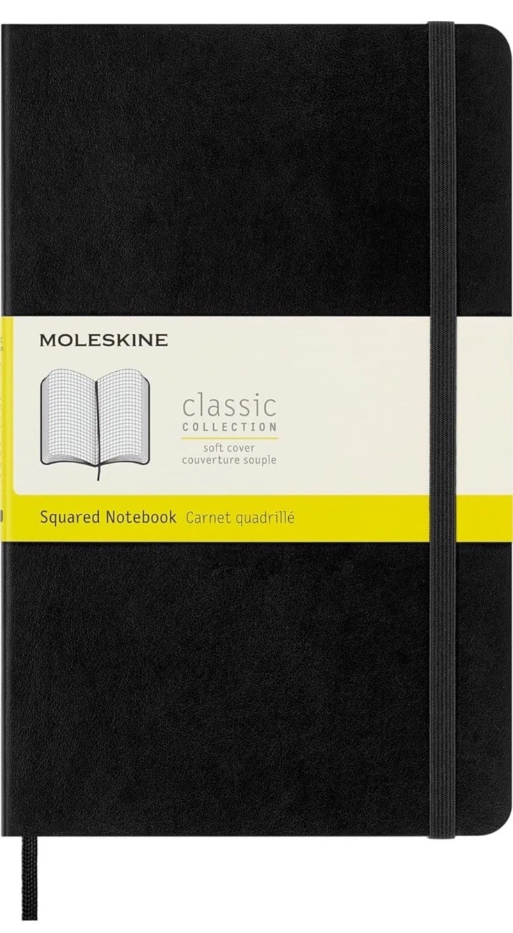 Moleskine Classic Squared Paper Notebook Soft Cover and Elastic Closure Journal