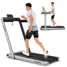 2.25HP 2 in 1 Dual Display Folding Treadmill Jogging Machine W/APP Control