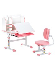 Uimoso Kids Study Chair and Desk with Bookshelf  Drawer Height Adjustable Pink