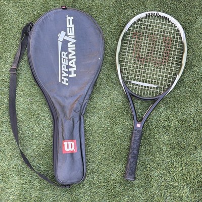Used Wilson Hyper Carbon Hyper Hammer 5.3 110 sq in Head with Bag /Carrying Case