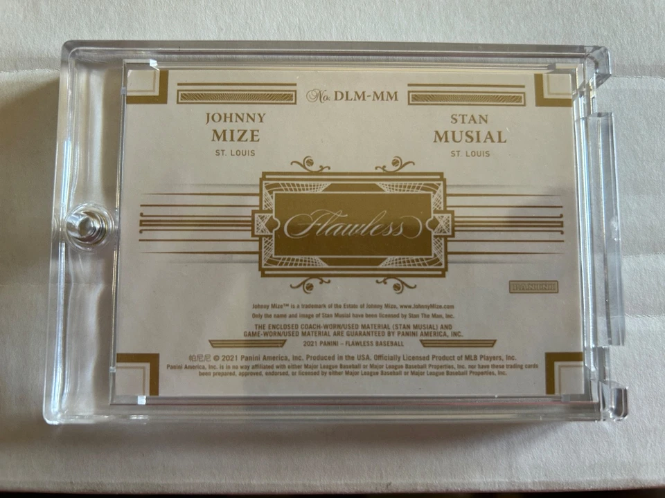 Parche doble Panini 2021 impecable #DLM-MM JOHNNY MIZE & STAN MUSIAL 9/15 PLATEADO Foto 2 de 2