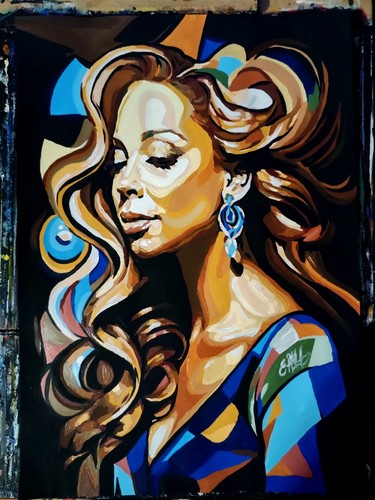 portrait poster of Mariah Carey, pop art style, acrylic, paper, handmade - Picture 2 of 3