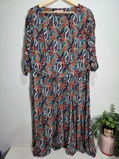 Jolie Moi Size 20 Paisley Print And Stars Stretch Dress