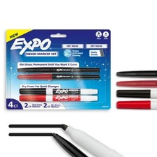 EXPO Wet Erase Markers, Assorted, Fine Tip, 4 Count - NIB