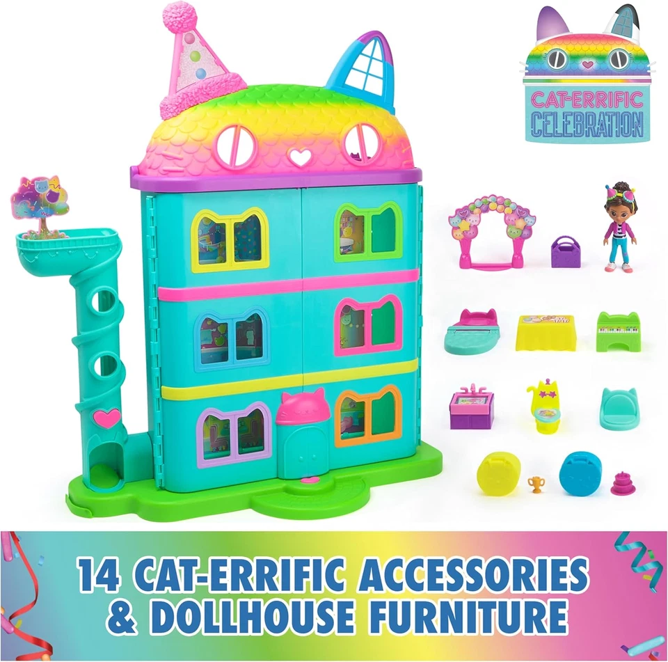 Gabby’S Dollhouse, 14-Piece Rainbow-Themed, Celebration Doll’S House, Toy Figure - image 2 of 4