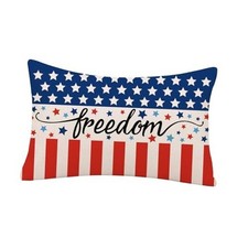 4th of July Pillow Cover 12x20 Inch Stars and Stripes Patriotic Pillowcase