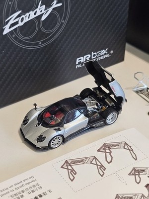 1/64 AR Box Almost Real Pagani ZONDA F 2005 Geneva MotorShow Silver Diecast