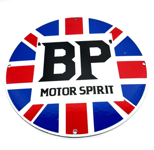 British Petroleum BP Motor Spirit - Vintage Porcelain Sign Service Station