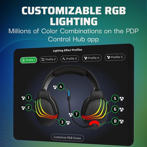 PDP Xbox Afterglow Wave Wireless Headset Black - Picture 8 of 9