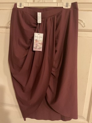 NWT: HALARA ''PLAY IT MY WAY ''HI-LOW XL MAXI BUILT IN SHORTS 33''waist PLUM COLOR