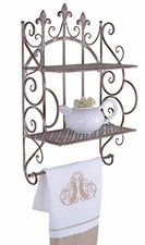 Vintage Wandregal Metall Eisen Shabby Chic Frankreich Landhaus Antik 62cm