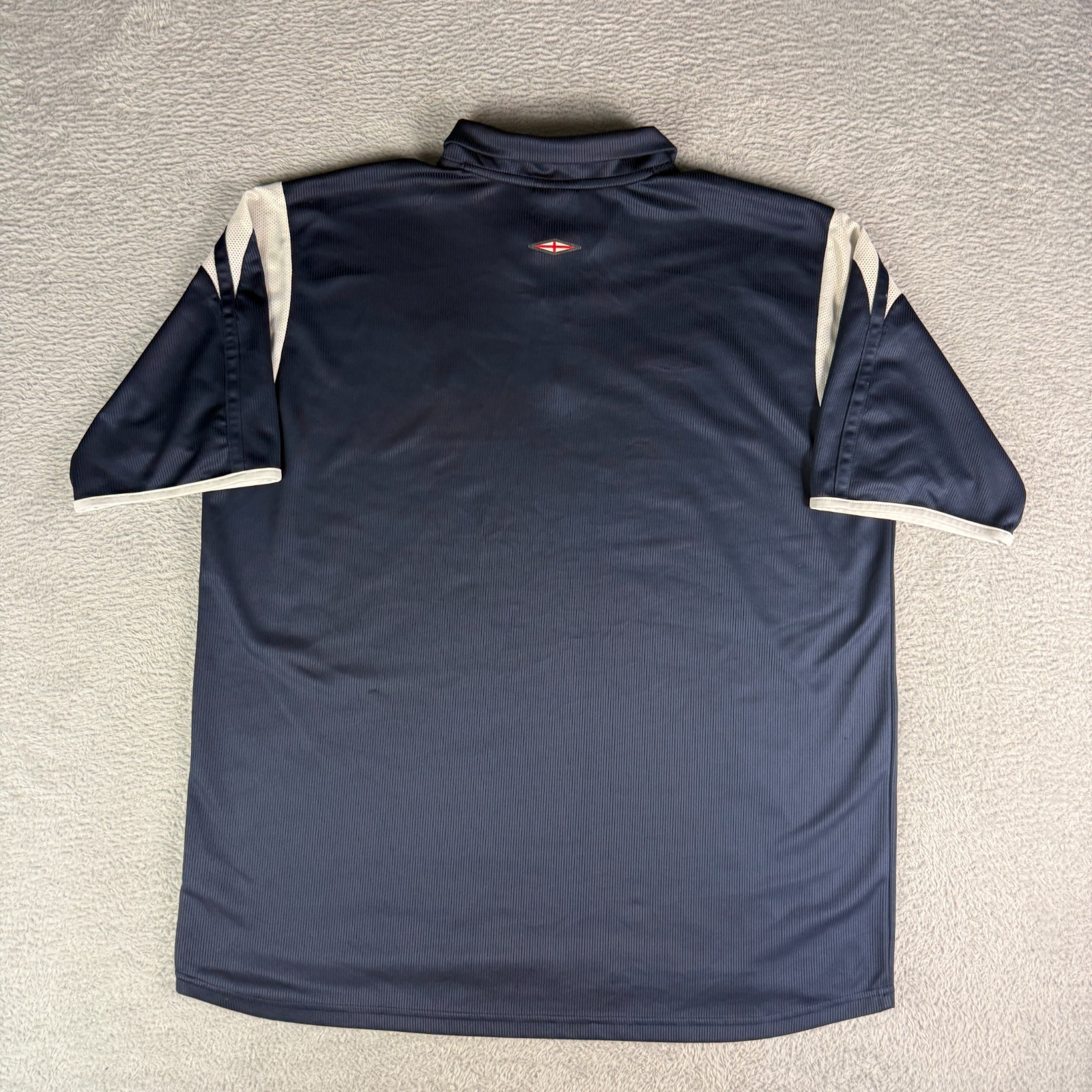 VTG Umbro England 2002/03 Navy Quarter Zip Collared XXL Training Football Shirt image 8
