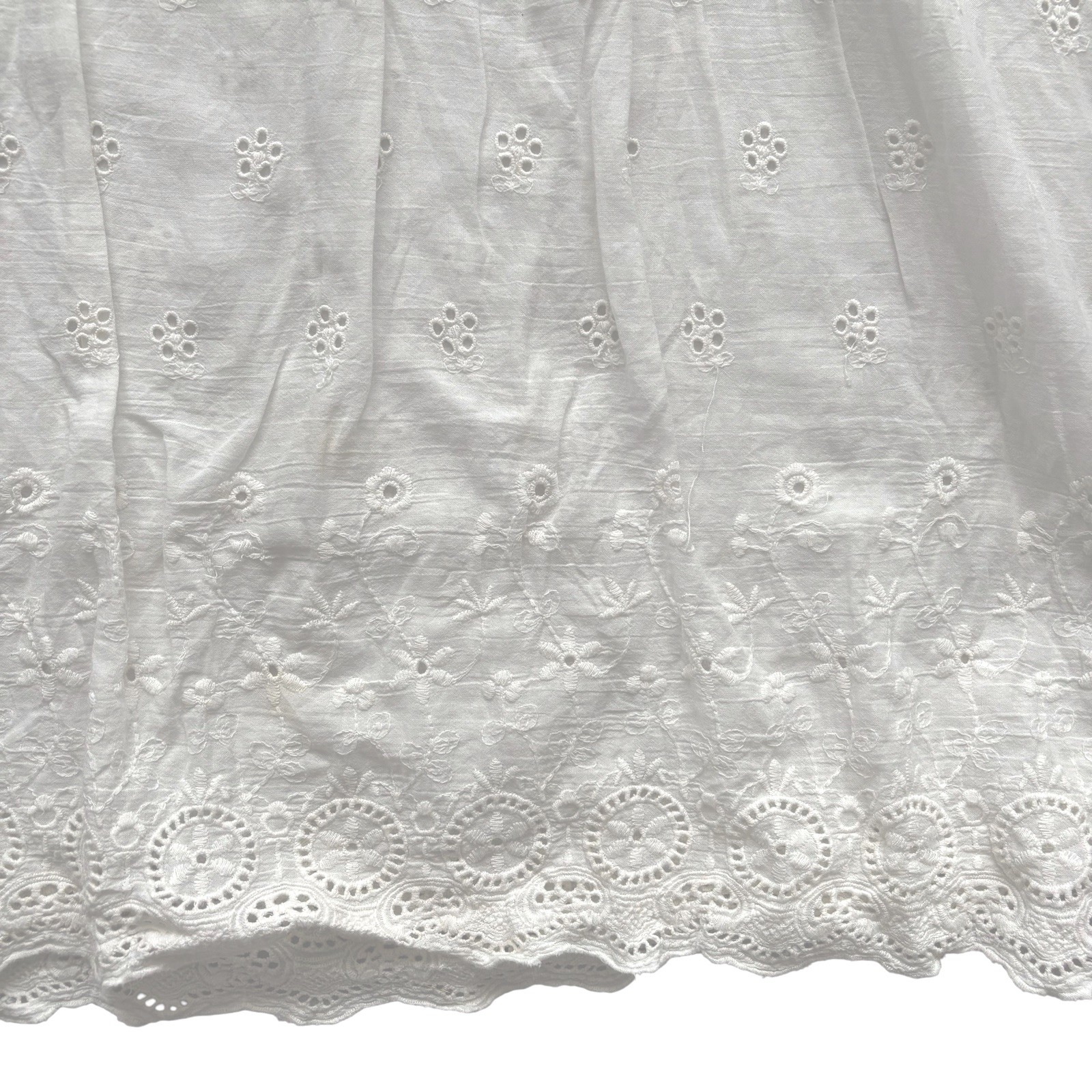 Vintage White 90s Top Broderie Anglaise Cotton Boho Retro Boho Indie 14 - 16 image 3
