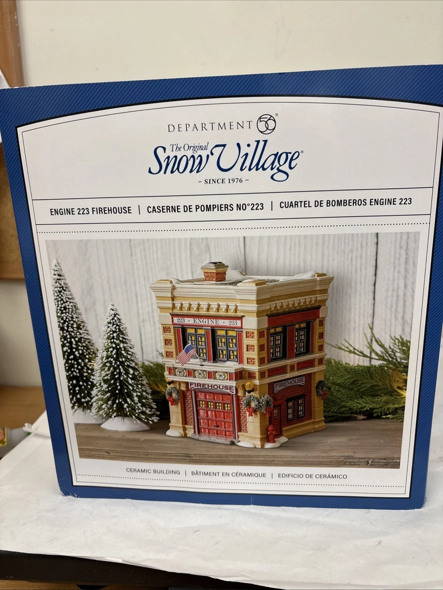 レア　Department 56　ハウスライト　消防署　ビンテージ Dept 56 Firehouse In Department 56 Dickens Village Buildings for
