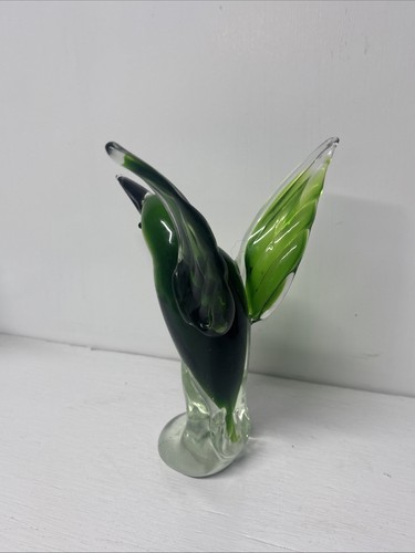 Grün/Gold Handarbeit Fliegender Kolibri Murano Stil Kunst Glas Figur - Bild 8 von 13
