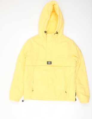 Pull & Bear Damen gelb Kapuze Anorak Jacke Größe 10 Polyester mittellang