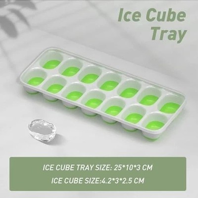 Ice Cube Tray, 4 Pack Silicone Ice Tray, 14 Ice Cube Molds with Lids, Stackable