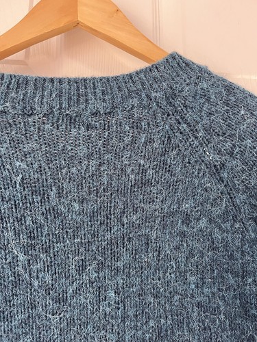United Colors Benetton Wool Blend Alpaca Sweater Women's Large Teal Green Blue - Picture 7 of 14
