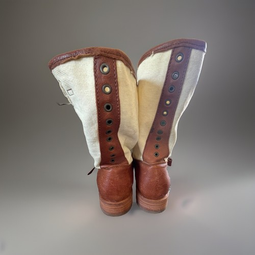 Frye Veronica Short Canvas Brown, Woman’s Size 11 Brown Grommets Buckle - Picture 5 of 16