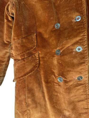 Sears Corduroy Coat VTG Golden Brown Fleece Lined Mod 70s Kurt Cobain Grunge 18T - Picture 13 of 13