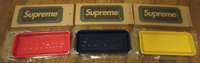 Supreme Dulton Tray Red Yellow Blue Set of 3 Powder-Coated Steel 8 
