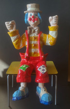 JOUET VINTAGE - CIRQUE - GRAND CLOWN EN PAPIER MACHE - 50 CM