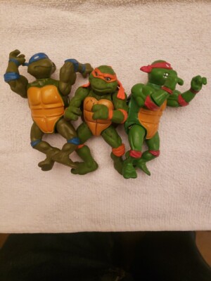 Viacom TMNT Ninja Turtle 4  Loose Toy Action Figure Lot OF 3 Teenage Mutant Toy
