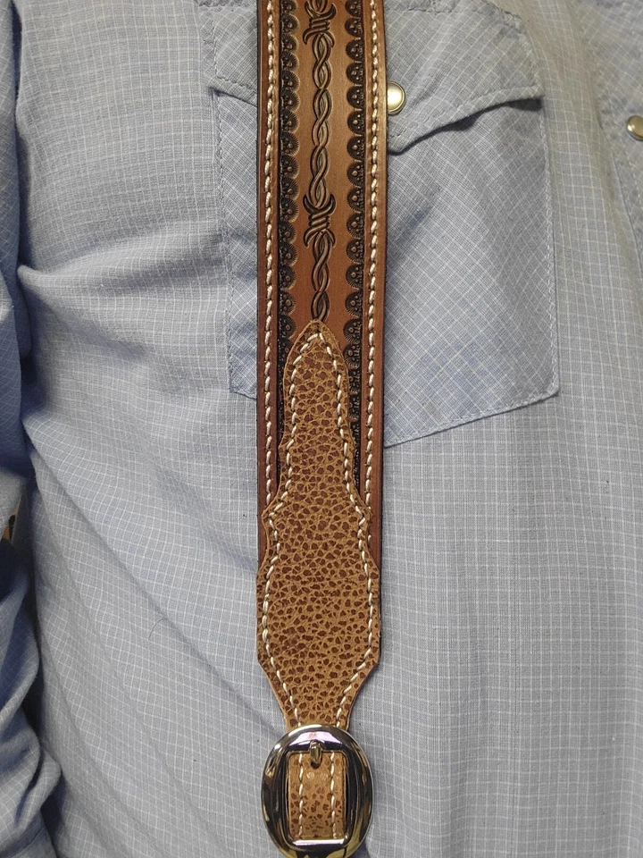 Tirantes de alambre Western Barbrd vaquero de cuero Foto 2 de 3