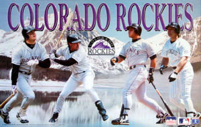 Colorado Rockies SLUGGERS 1996 22x34 POSTER - Larry Walker, Bichette, Galarraga+