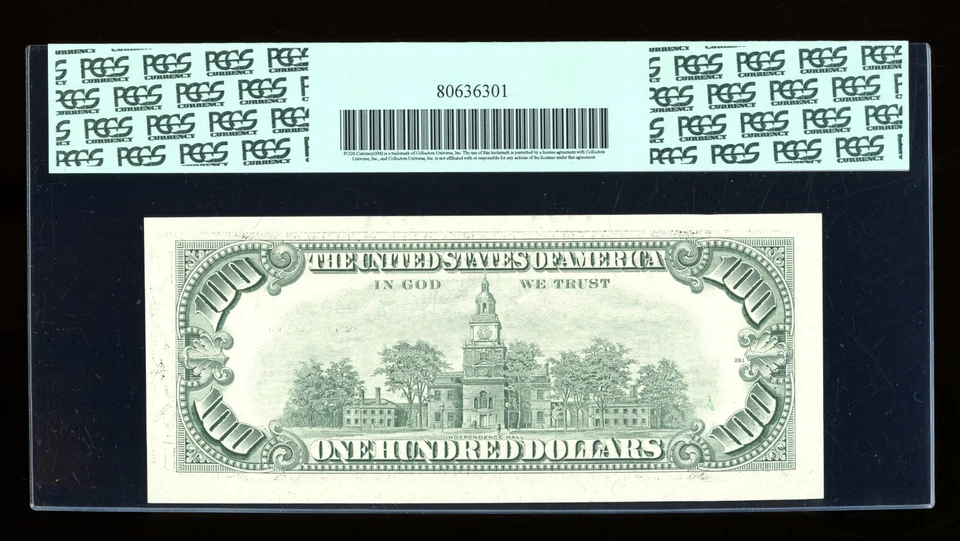 DBR 1993 $100 FRN Boston Fr. 2174-A PCGS 62 Serial A29803028A - Image 2 of 2