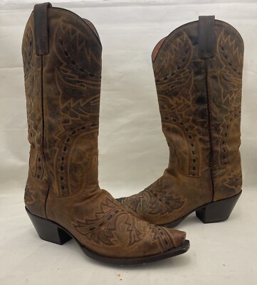 Dan Post Sidewinder DP2233 Brown Western Boots Size 8.5M