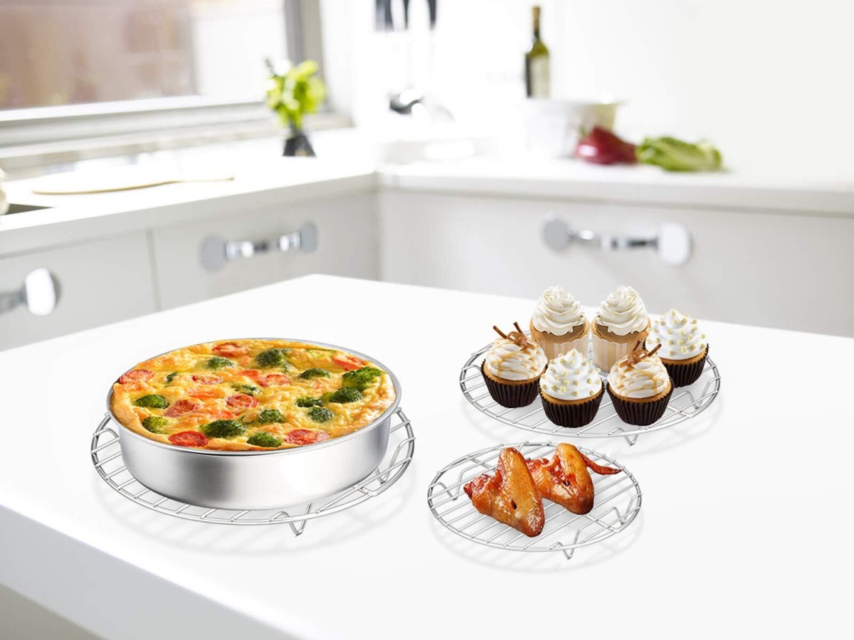 Cooling Rack Buy TeaFar Round Set Of 2, 7½ Inch Round Rack Baking ...