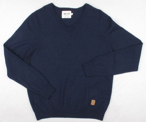 NN07 NO NAZIONALITY Maglione Maglione Uomo Scollo V Lana Blu Navy XL Extra Large - Foto 8 di 24