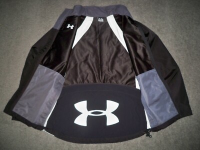 NWOT Men's UNDER ARMOUR Zip Jacket M BLACK & WHITE w/UA Logos