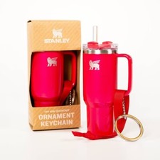 Stanley Water Bottle Keychain Christmas Tree Ornament Red Delicious NIB