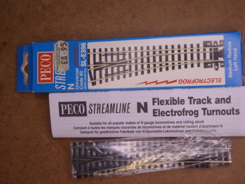 Peco Streamline N gauge Electrofrog SL-E396 Medium Radius Left Hand Points-boxed - Picture 2 of 13