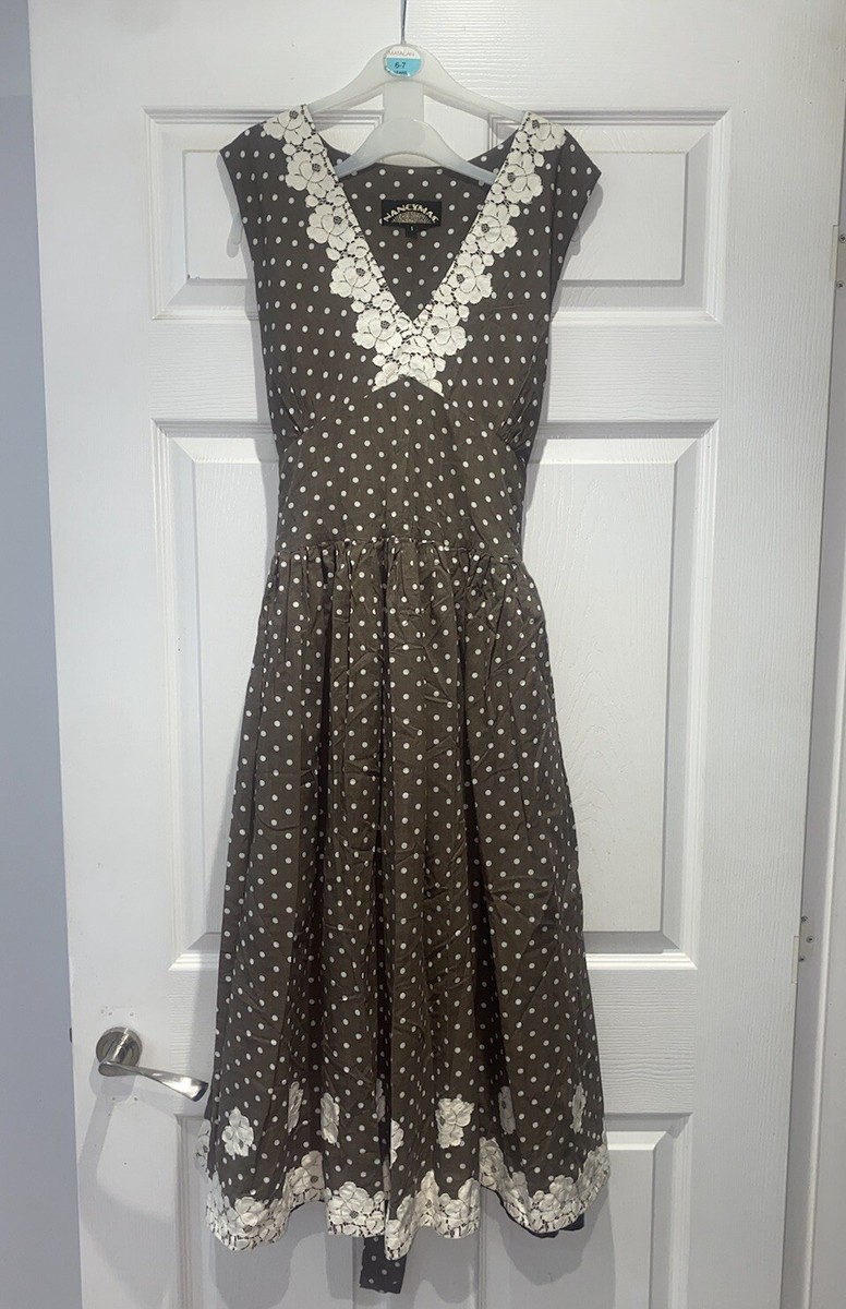 Nancy Mac Polka Dot Dress Size Size 10 Tea Dress UK