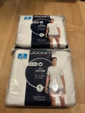Brand New Jockey Classics 100 Cotton 3 Crew Neck T-Shirts - White - S 2-Pack 