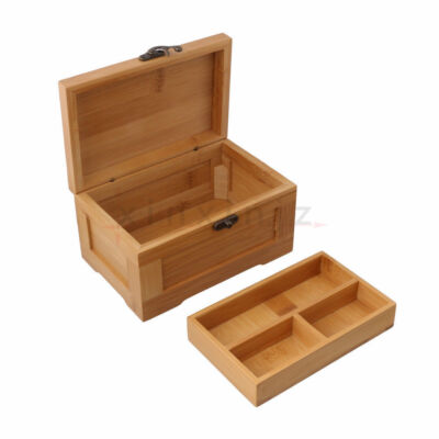 Bamboo Material Storage Box 18x12x10cm Double layer #E10