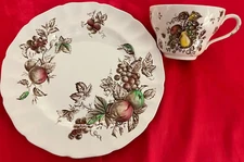 JOHNSON BROTHERS Harvest Time IRONSTONE 10 inch Plate and Breakfast Cup