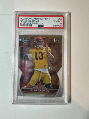 2022 Bowman U 1ST Caleb Williams  Chrome Prospects Card # 50 PSA 10 Bears SP