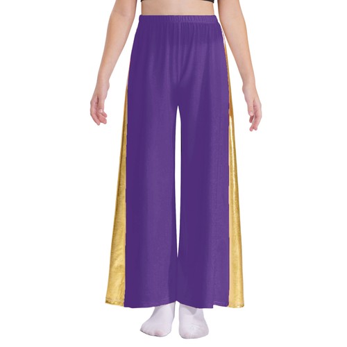 Kids Girls Dancewear Loose Pants Palazzo Trousers Liturgical Festival Dance - Picture 52 of 63
