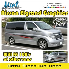 NISSAN ELGRAND MPV Camper Side Stripes Decals Stickers Van Graphics FREE P&P 007