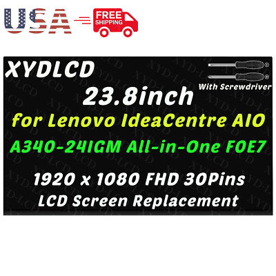 23.8'' for Lenovo IdeaCentre AIO A340-24IGM All-in-One F0E7 LCD Non-Touch Screen