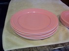 VINTAGE LOT of HAZEL ATLAS PINK MODERNTONE PLATONITE DINNER and DESSERT PLATES — photo 4