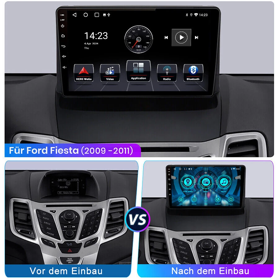 2+64G Android 13 Autoradio Carplay GPS Navi RDS WIFI Für Ford Fiesta MK6 2009-14 - Bild 4 von 4