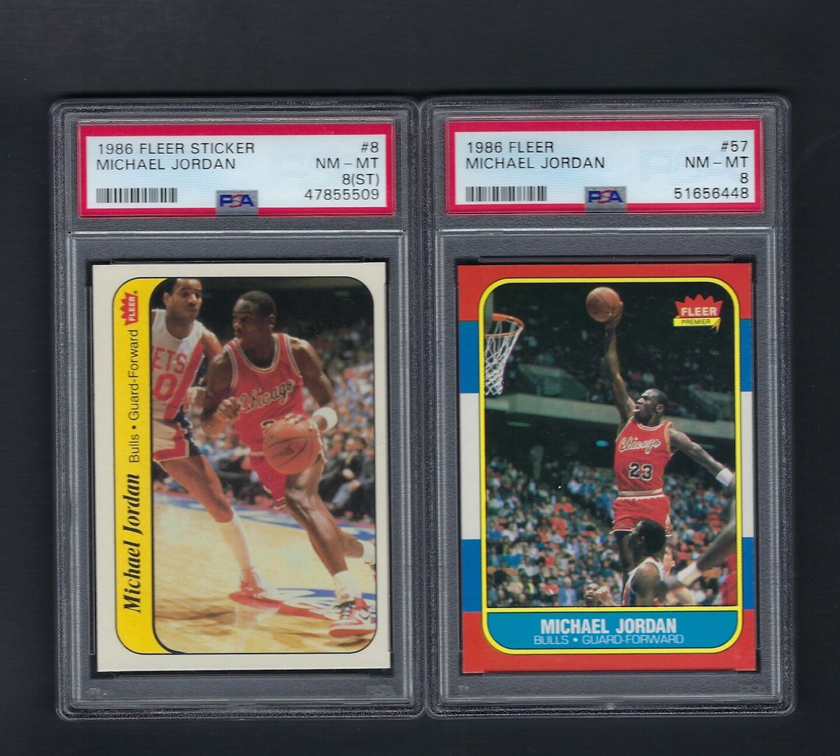 1986-87 FLEER BASKETBALL COMPLETE SET - JORDAN PSA 8 & 11