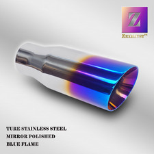 4in Blue Flame Exhaust Tip 3in Inlet 12in Long Angle Double Wall Louder Exhaust